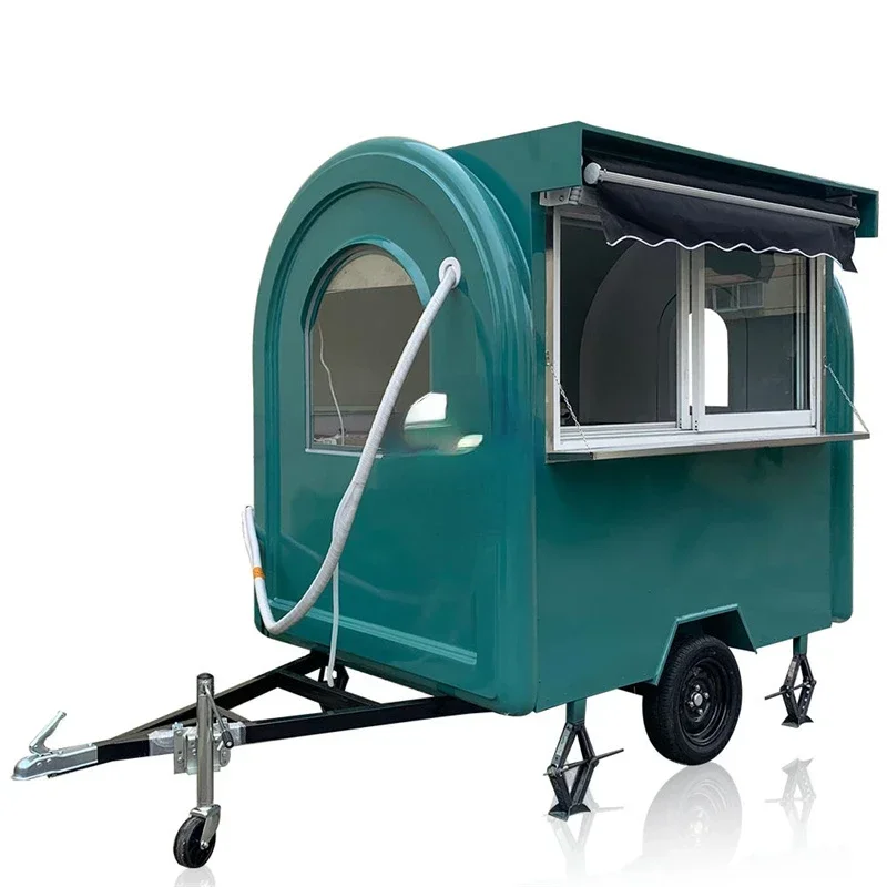 Food Snacks To Sell - 大小様々なホイール付きファーストフードカート、キオスク、軽食販売車、路上移動式コーヒー、ホットドッグ販売トレーラー、牽引可能なバン販売中