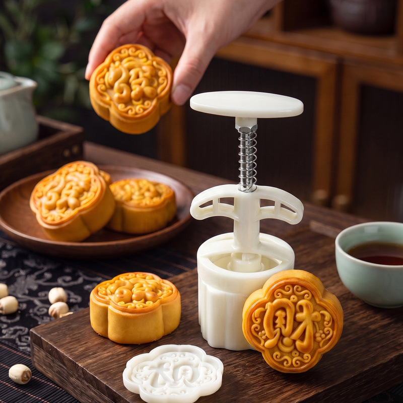 Food Or Snacks - インスタントウェルス 中国風柄月餅型 75g 手動プレス 食品グレード ペストリー型