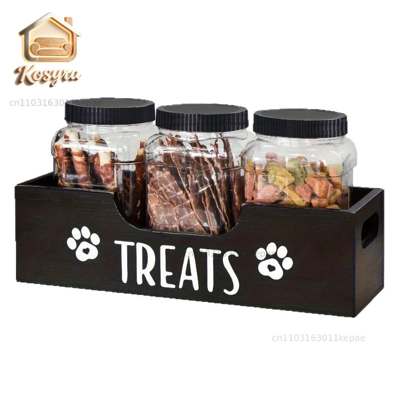 Food Snacks Amazon - 木製犬用フードコンテナ収納ボックス Amazon 家庭用ペット猫と犬のスナックコンテナ収納ボックス多機能仕上げ