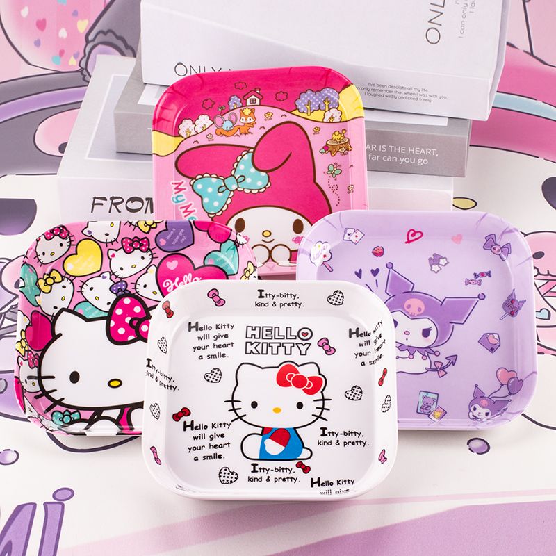 Food Grocery Snacks - 新しいキュロミメラミンボード 日本の漫画風のかわいいクリエイティブな猫と犬の正方形フルーツボード 家庭用ダイニングテーブルスナックボード 子供用ギフト