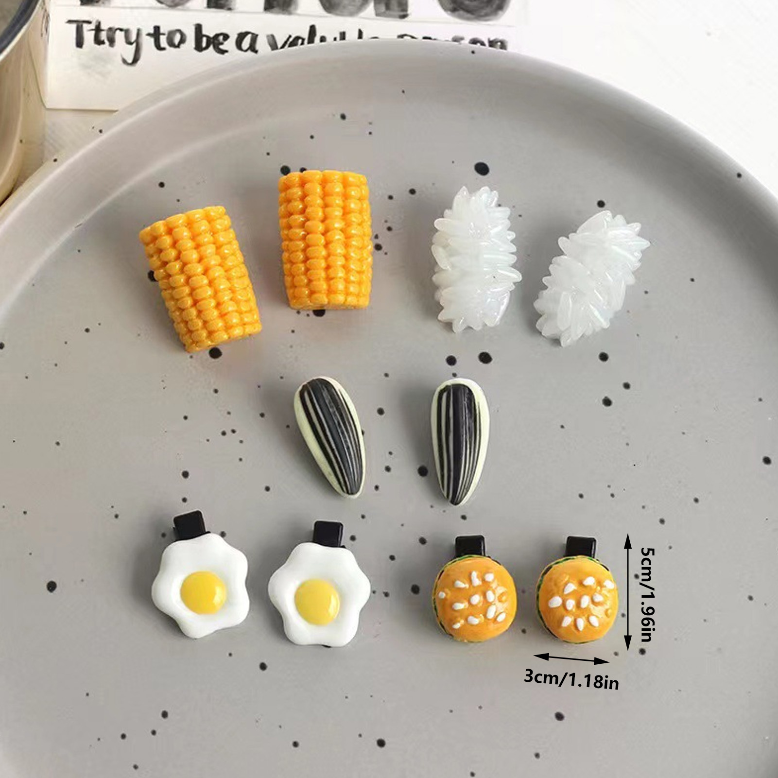 ミニフードヘアクリップセットリアルな米卵コーンスナックデザイ - Food Or Snacks のレビューと価格