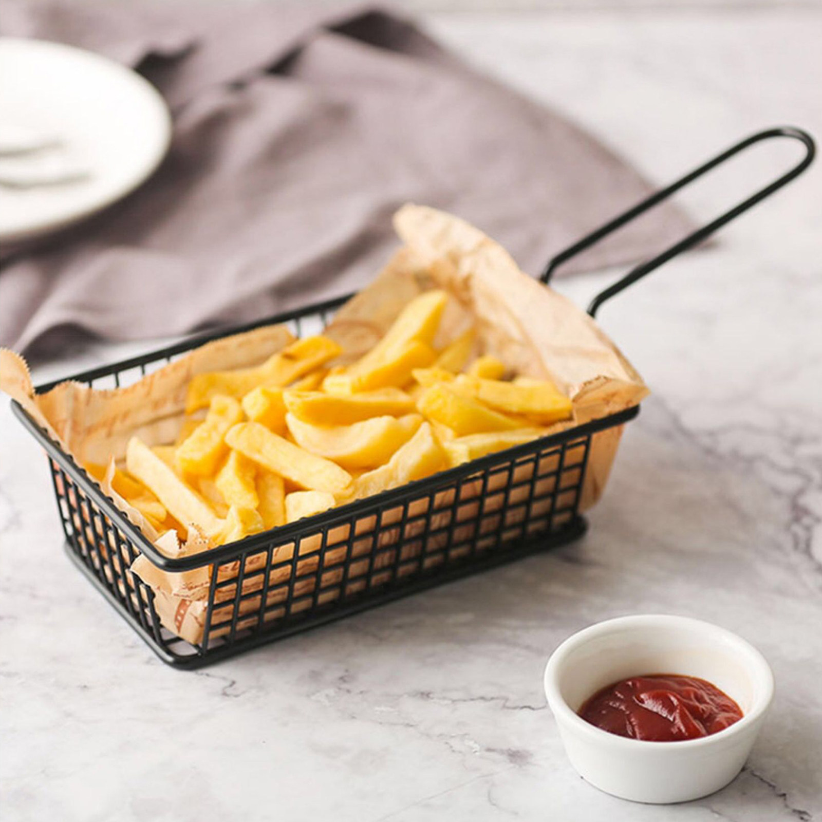 フライドポテト用バスケット。高品質な鉄製素材を使用。人間工学 - Food Snacks High In Iron のレビューと価格