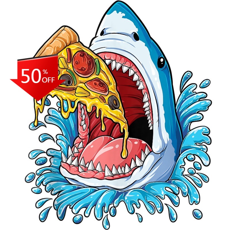 サメがピザを食べるステッカー デカール スナック食品 ペパロ - Food Snacks To Eat のレビューと価格