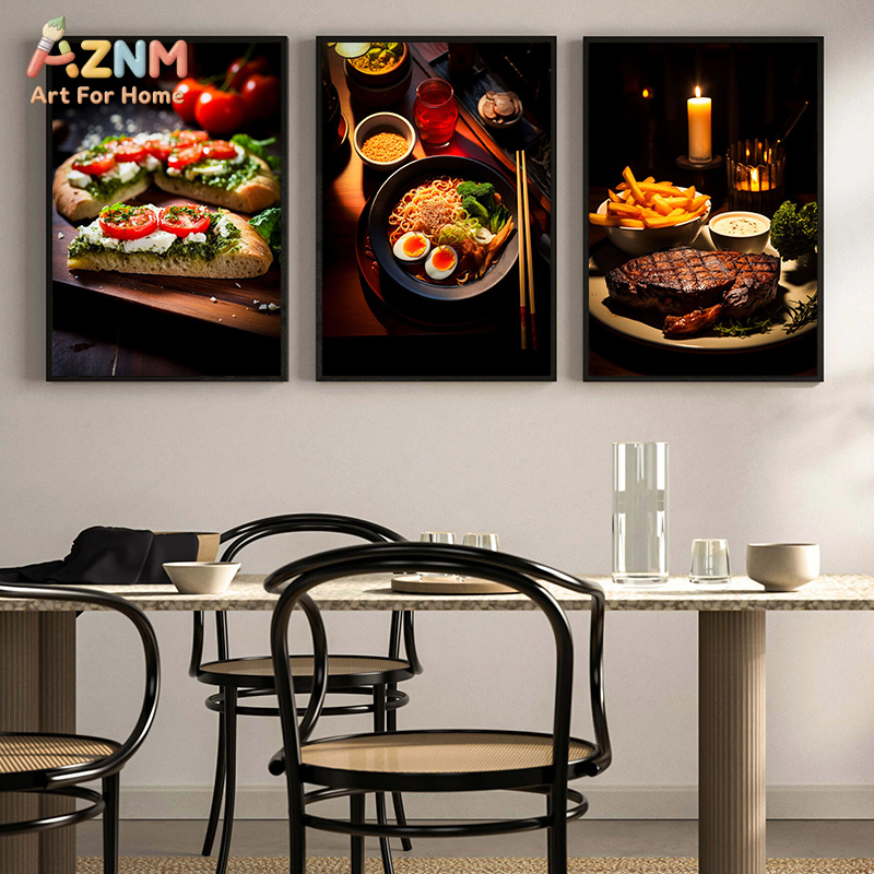 AZNM グルメフードキャンバスポスター フレームレスウォー - Food Snacks Restaurant のレビューと価格