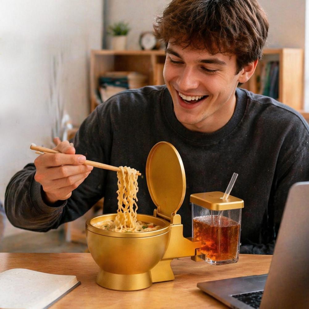 トイレ型ラーメンボウルセット、内蔵ドリンクカップとストローデ - Food Drink Snacks のレビューと価格