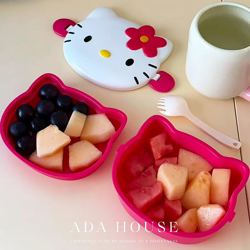 かわいいハローキティ型ランチボックス、携帯用漫画弁当箱、スプ - Food Grocery Snacks のレビューと価格