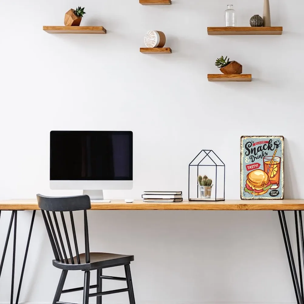 ヴィンテージフードメタルサイン、12x8インチの鉄製壁飾り、 - Food Drink Snacks のレビューと価格