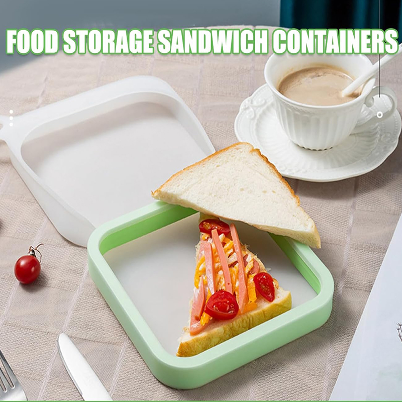 シリコーンサンドイッチトースト弁当箱ハンドル付きポータブルサ - Food Or Snacks のレビューと価格